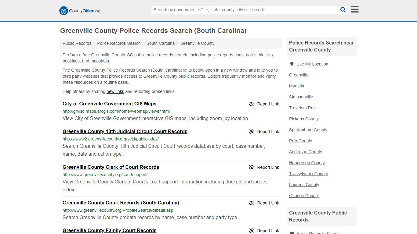 Police Records Search - Greenville County, SC (Accidents ...