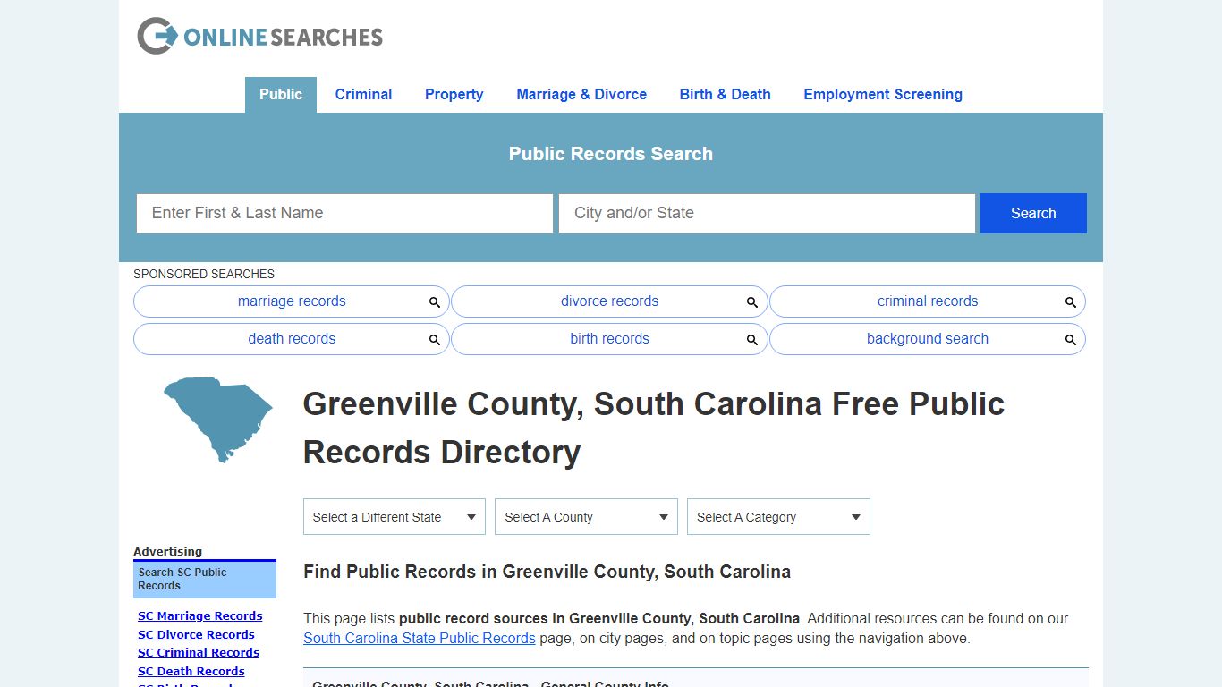 Greenville County, South Carolina Public Records Directory